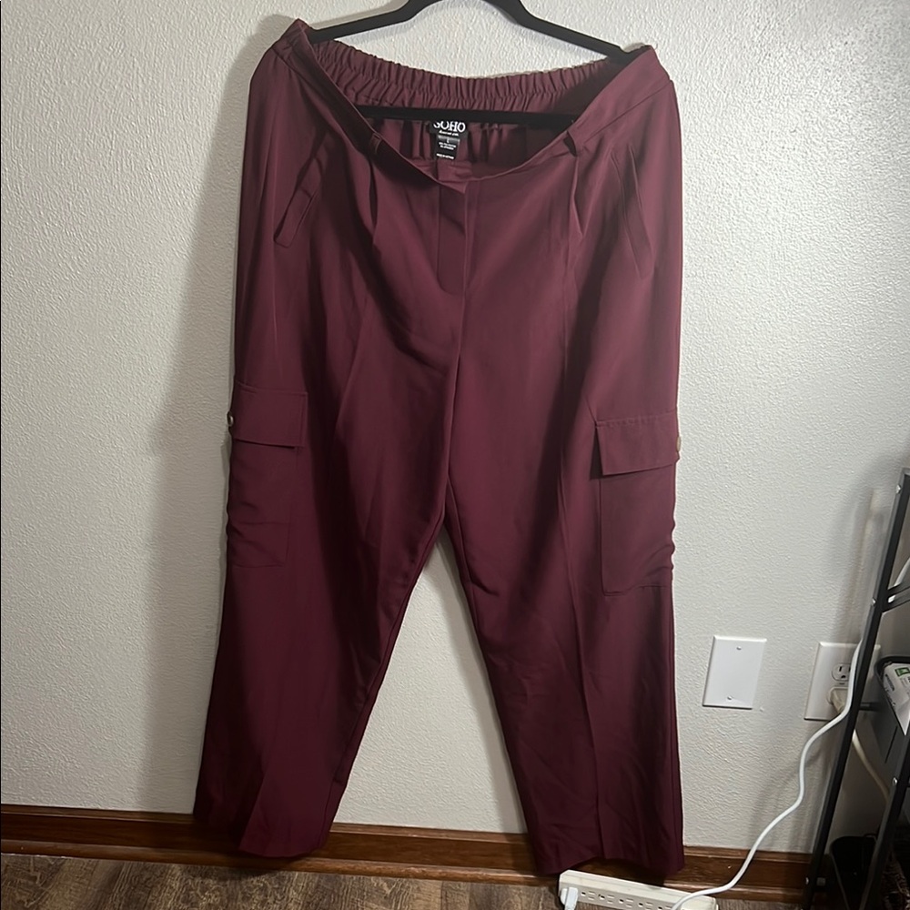 Soho Apparel Burgundy Cargo Pants